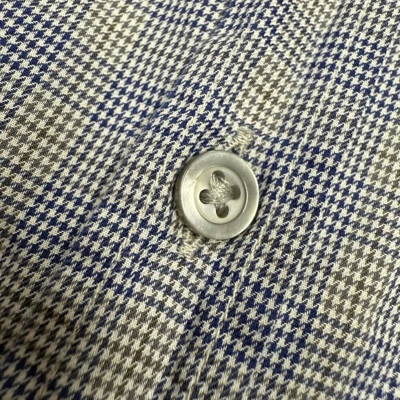 Hugo Boss Slim Fit Peric Long Sleeve Button Down Shirt Check Blue Cotton Large - Picture 5 of 10